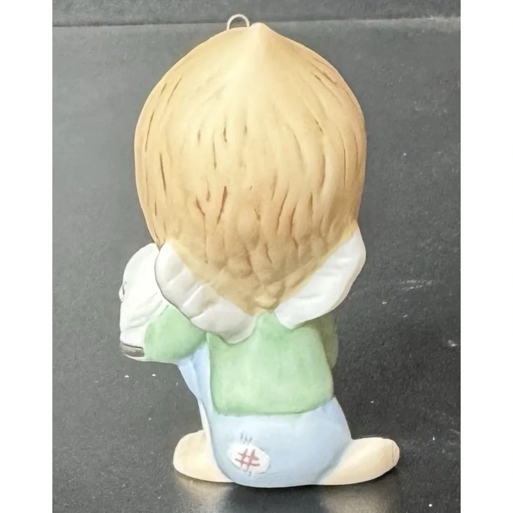 1985 Hallmark Fine Porcelain BETSEY CLARK Baby with Lamb Christmas Ornament NIB